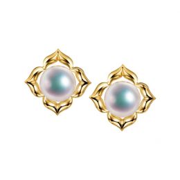 Boucles Oreilles Étoiles Filantes Perle Akoya Or Jaune