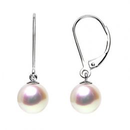 Boucles d'oreilles perles d'eau douce - 8/11mm - AAA - Or blanc