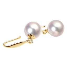 Boucles d'oreilles perles Akoya blanches - 7/7.5mm - AAA - Or jaune