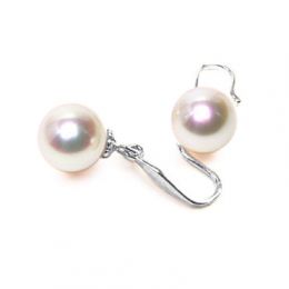 Boucles d'oreilles perles eau douce - 8/11mm - AAA - Or blanc