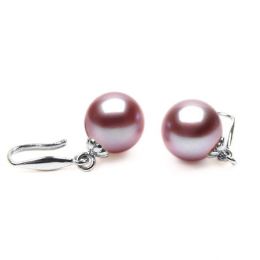 Boucles oreilles perles eau douce - 8/11mm - AAA - Or blanc