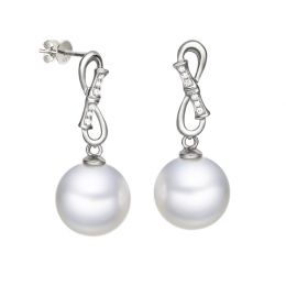 Boucles d'oreilles Bamboo - Pendants oreilles perles & Or blanc