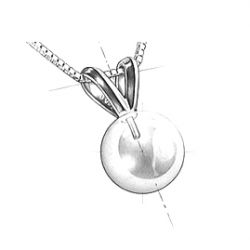 Pendentif joaillerie - Perle Tahiti paon aubergine - Or jaune, diamants