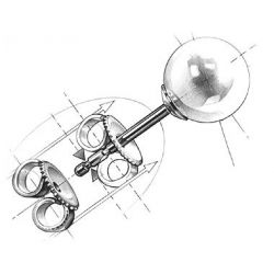 Boucles oreilles ornementation classique - Or jaune, perles eau douce