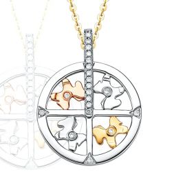 Pendentif 3 ors diamants - Le carroussel enchanté et ses chevaux