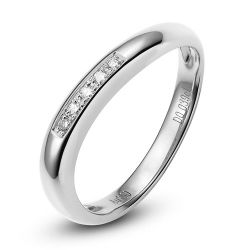 Alliance Femme or blanc diamant
