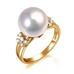 Bague perle de culture blanche Chine