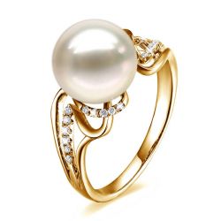 Bague perle de culture or jaune