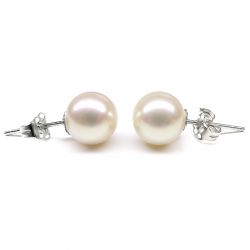 Boucles oreilles perles blanches de culture