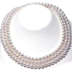 Collier multirangs perles Akoya Japon