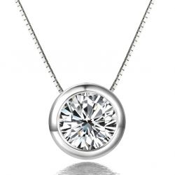 Pendentif solitaire diamant serti clos 0.25ct