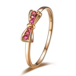Bague or jaune rubis noeud papillon