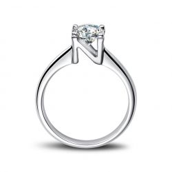 Bague prénom - Lettre N - Diamant, or blanc