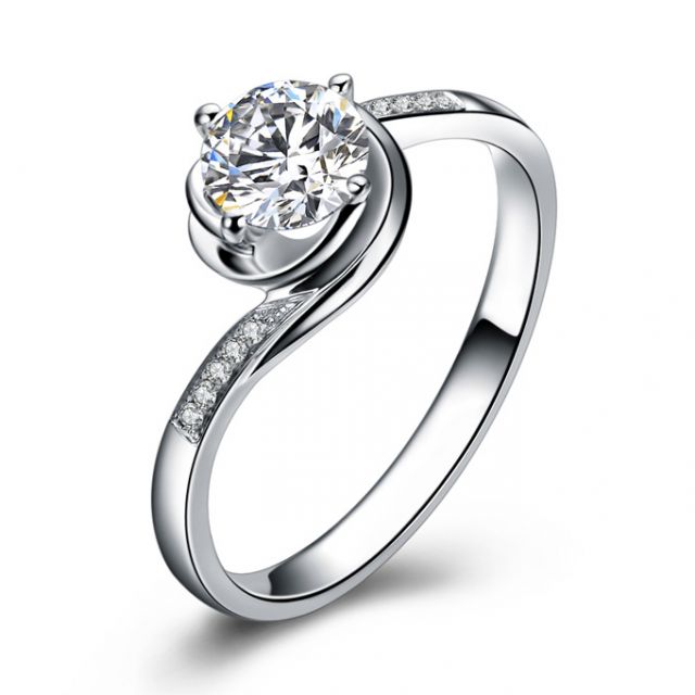 Bague de Fiancailles Rose Vertige - Solitaire Or blanc, Diamants 0.35ct | Gemperles