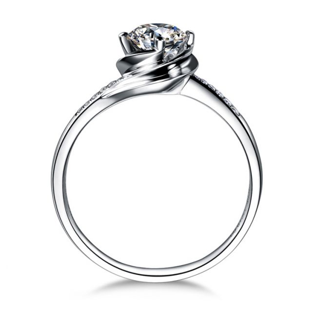 Bague de Fiancailles Rose Vertige - Solitaire Or blanc, Diamants 0.35ct | Gemperles