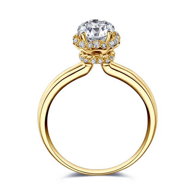 Solitaire Captivante Renoncule - Bague Diamanté & Or Jaune | Gemperles