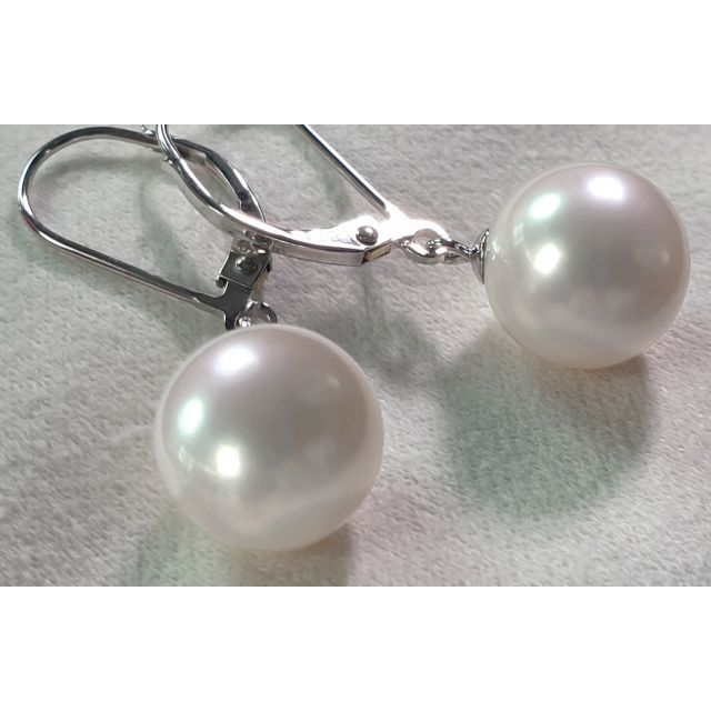 Boucles d'oreilles perles d'eau douce - 8/11mm - AAA - Or blanc