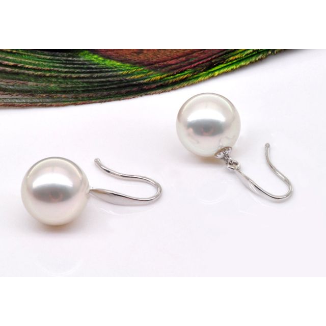 Boucles d'oreilles perles Akoya - 7.5/8mm - AAA - Or blanc