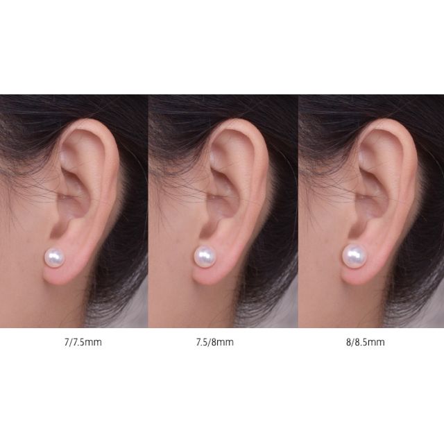 Boucles d'oreilles perles Akoya - 7/7.5mm, AAA - Or blanc