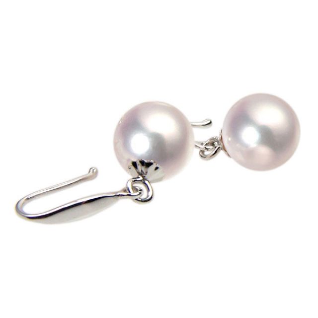 Boucles d'oreilles perles Akoya blanches - 7/7.5mm - AAA - Or blanc