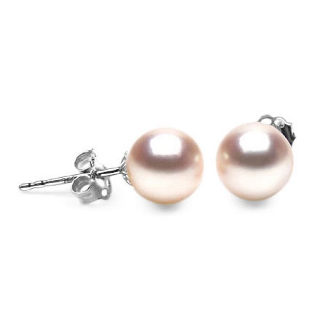 Boucles d'oreilles perles Akoya - 7.5/8mm - AAA - Or blanc