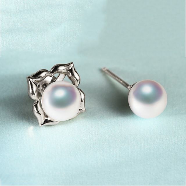 Boucles Oreilles Étoiles Filantes Perle Akoya Or Blanc