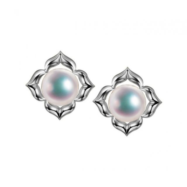 Boucles Oreilles Étoiles Filantes Perle Akoya Or Blanc