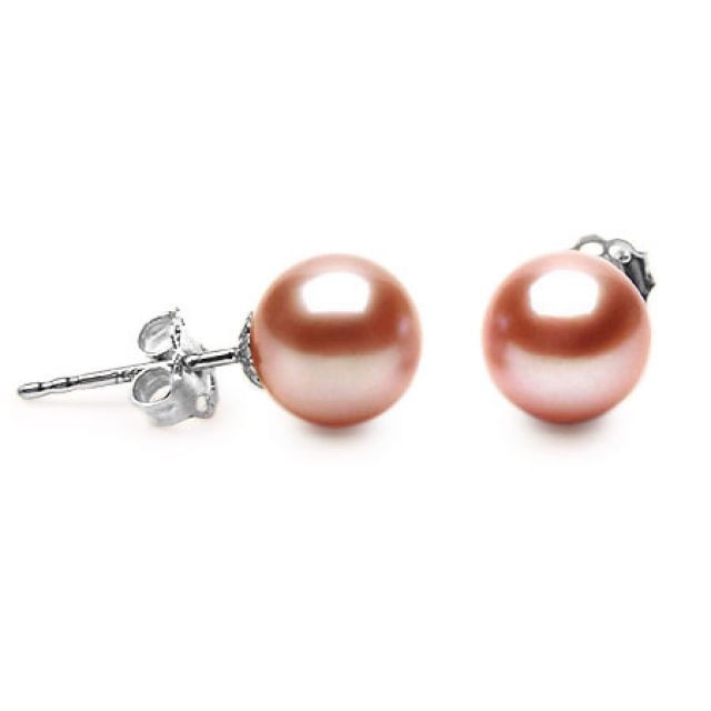 Boucles d'oreilles perles eau douce - 8/11mm - AAA - Or blanc