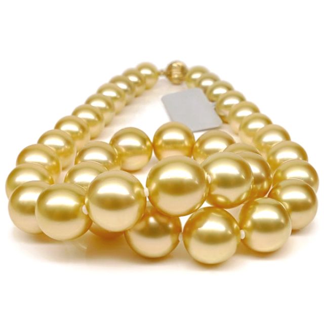 Collier perles d'Australie dorées - 11/13mm - AAA