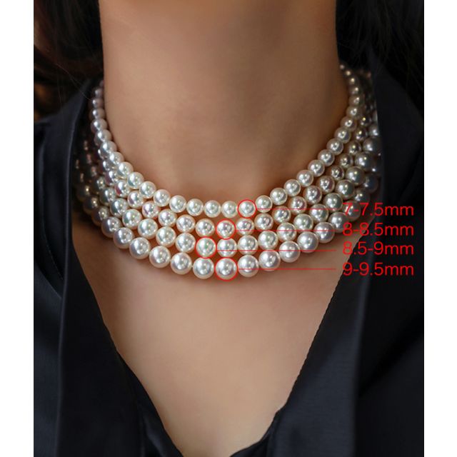 Collier de perles Akoya blanches - 9/9.5mm - AAA / HANADAMA