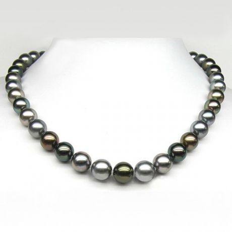 Collier perles de Tahiti multicolores - 9/11mm - AAA