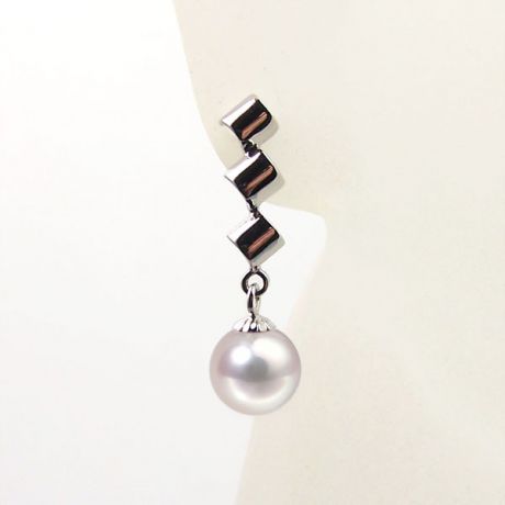 Boucles d'oreilles perles Akoya blanches - 7/7.5mm - GEMME - Or blanc
