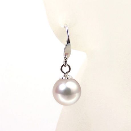 Boucles d'oreilles perles Akoya blanches - 7/7.5mm - AAA - Or blanc