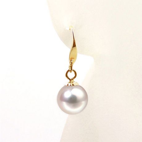 Boucles d'oreilles perles Akoya blanches - 7/7.5mm - AAA - Or jaune