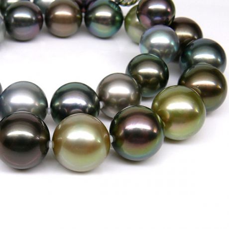 Collier perles de Tahiti multicolores - 12/14mm - AAA