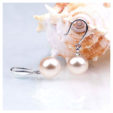 Boucles d'oreilles perles eau douce - 8/11mm - AAA - Or blanc