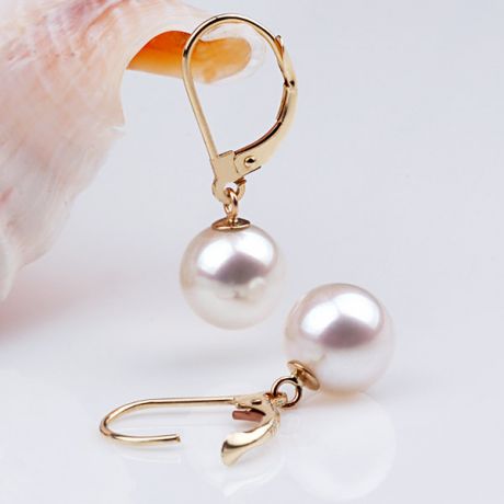 Boucles d'oreilles perles eau douce blanches - 8/11mm - GEMME - Or jaune