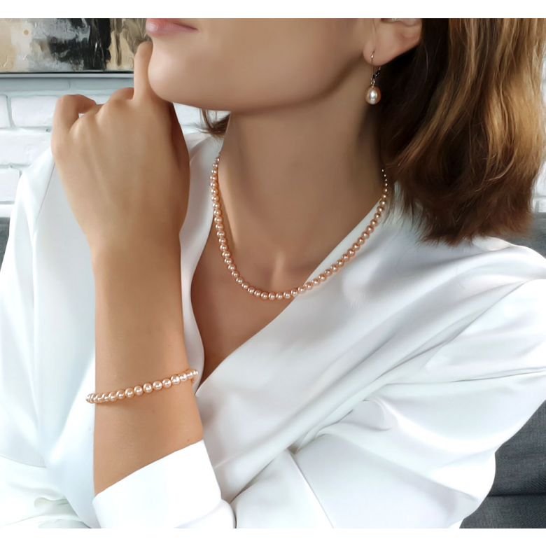 Collier perles eau douce roses - 5/5.5mm - AA+ - 2