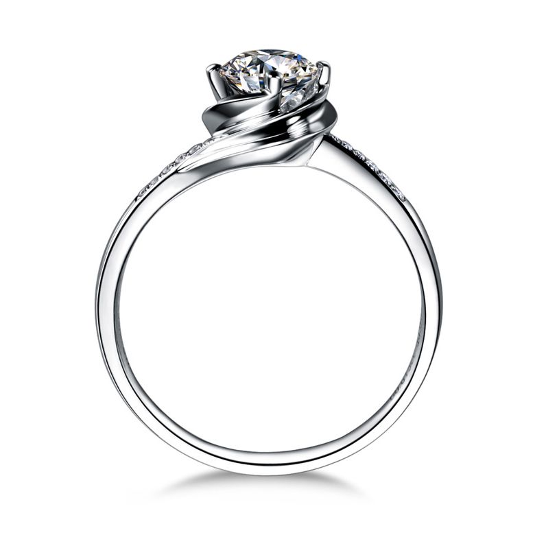 Bague de Fiancailles Rose Vertige - Solitaire Or blanc, Diamants 0.35ct | Gemperles - 4