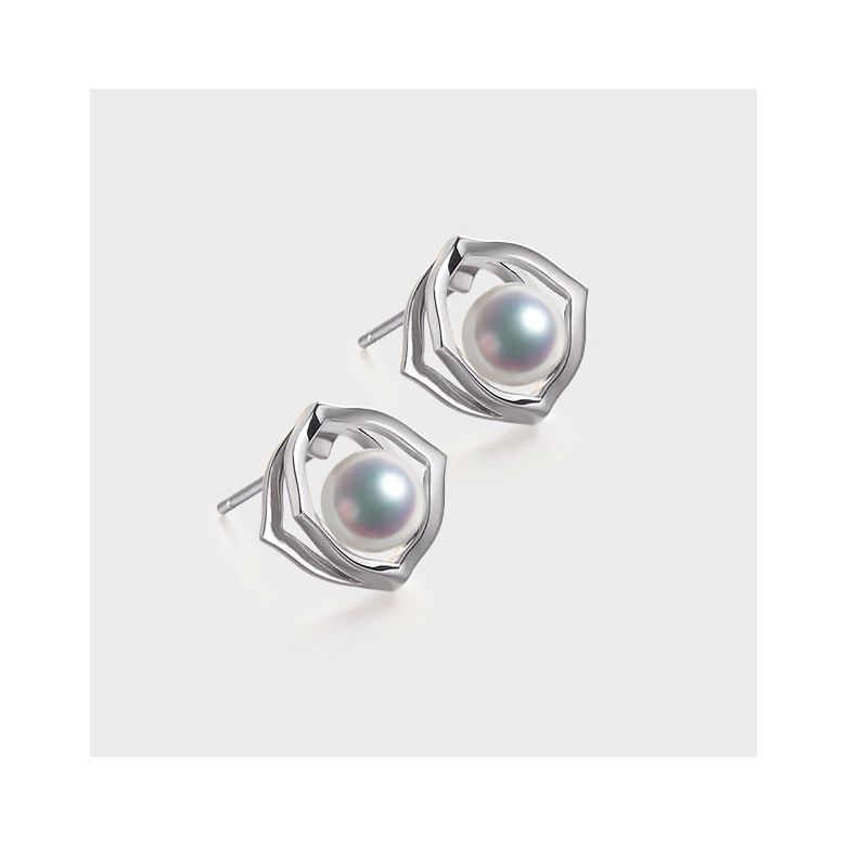 Boucle d oreille perle de culture - Perle Akoya Or blanc - Coco Chanel - 5