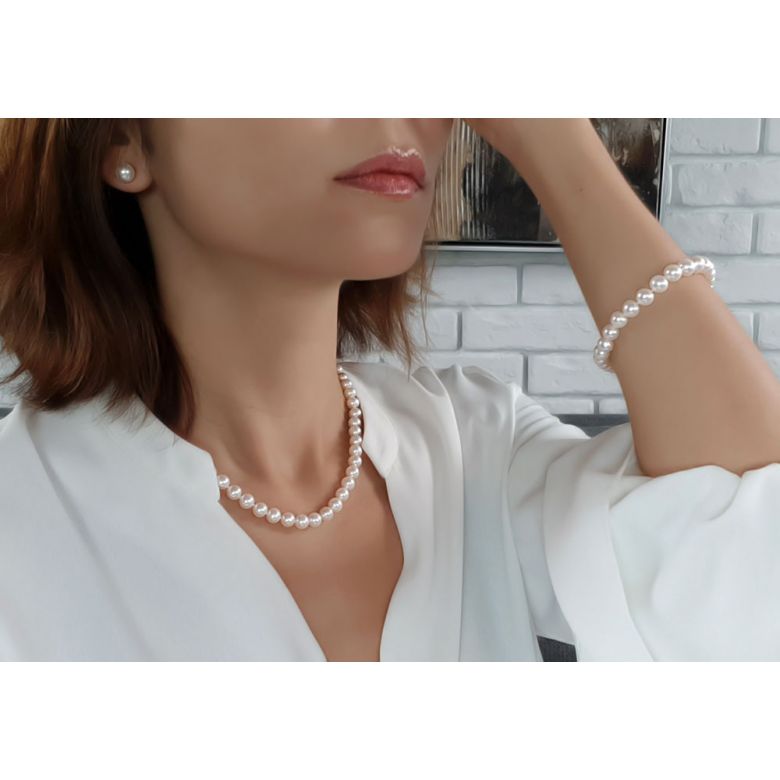 Collier perles eau douce blanches - 7/7.5mm - AAA - 2