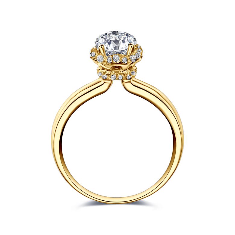 Solitaire Captivante Renoncule - Bague Diamanté & Or Jaune | Gemperles - 3