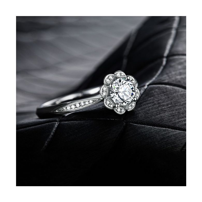 Bague solitaire diamants or blanc - Jasmin étoilé - 6