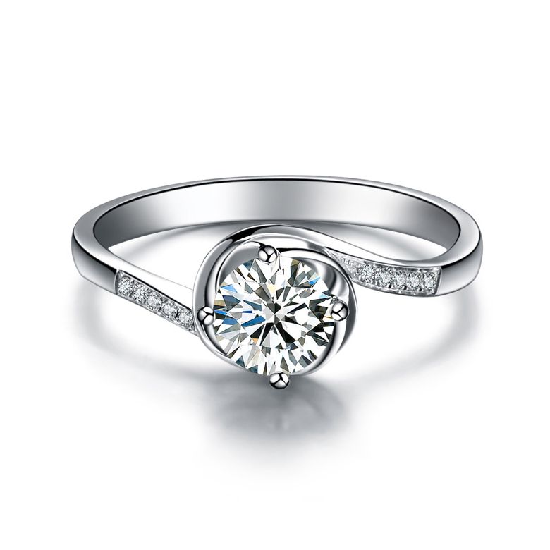 Bague de Fiancailles Rose Vertige - Solitaire Or blanc, Diamants 0.35ct | Gemperles - 3
