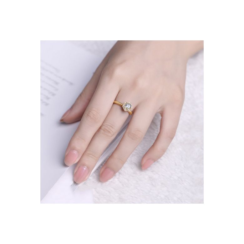 Solitaire Captivante Renoncule - Bague Diamanté & Or Jaune | Gemperles - 2