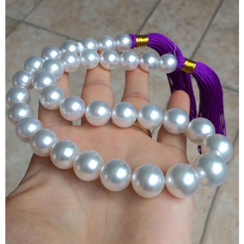 Collier perles des mers du sud blanches - Perle Australie 12/14mm - 7
