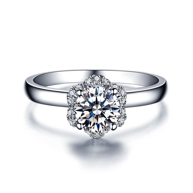 Solitaire Captivante Renoncule - Bague Diamanté & Or Blanc | Gemperles - 2
