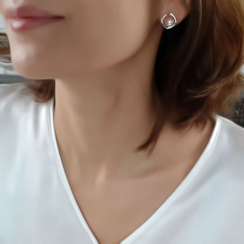 Boucle d oreille perle de culture - Perle Akoya Or blanc - Coco Chanel - 6