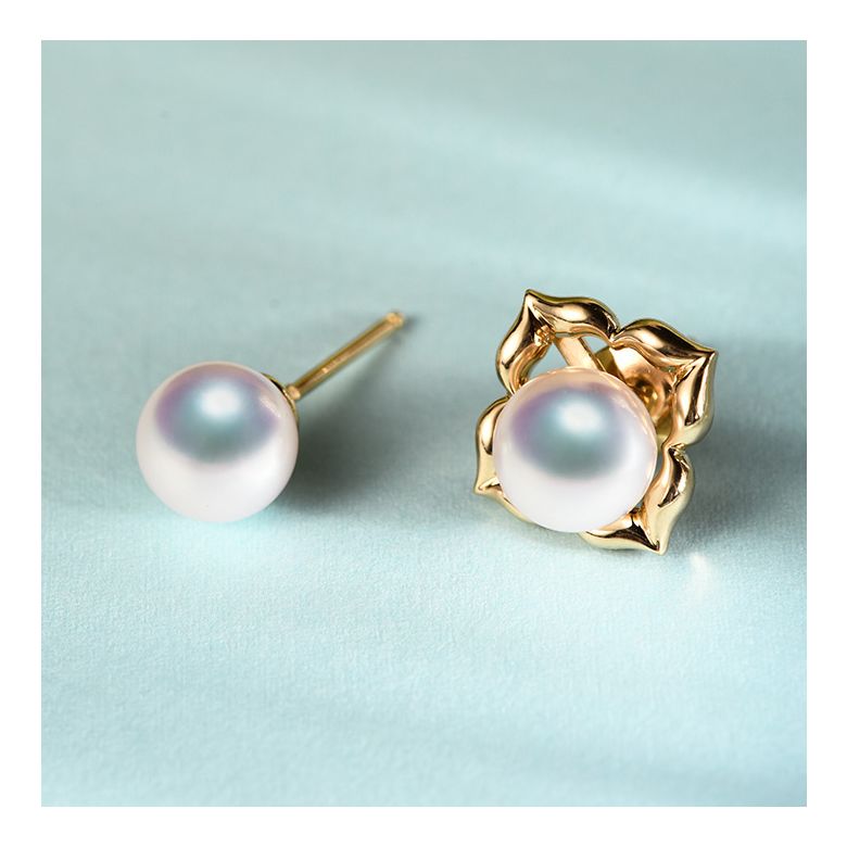 Boucles Oreilles Étoiles Filantes Perle Akoya Or Jaune - 3