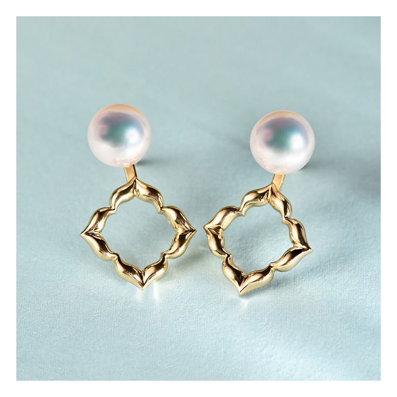 Boucles Oreilles Étoiles Filantes Perle Akoya Or Jaune - 6